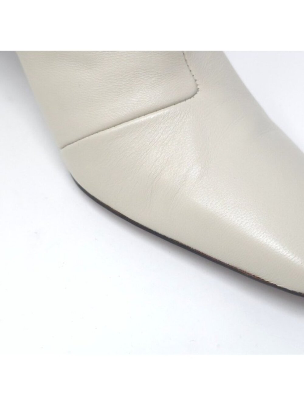 Franco Sarto Briar Snip Toe Heeled Ankle Boot Chalk White Leather 8 M - Picture 12 of 16